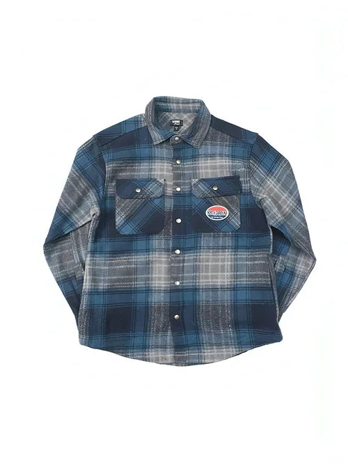 Retro Street Lightning Flame Loose DressShirt Men - Which Mark