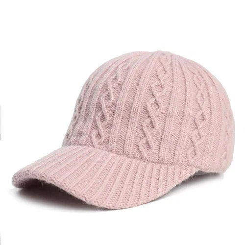 Knitting Wool Baseball Cap Korean Warm Solid Color Light Plate Peaked - Which Mark