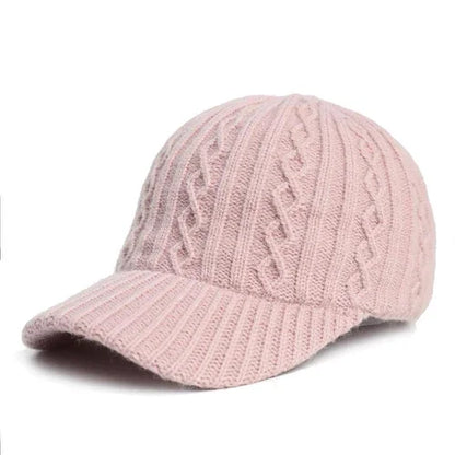 Knitting Wool Baseball Cap Korean Warm Solid Color Light Plate Peaked - Which Mark