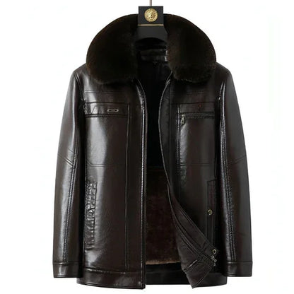Fashion Personality Male Fleece-lined Leather Jacket Men - Which Mark