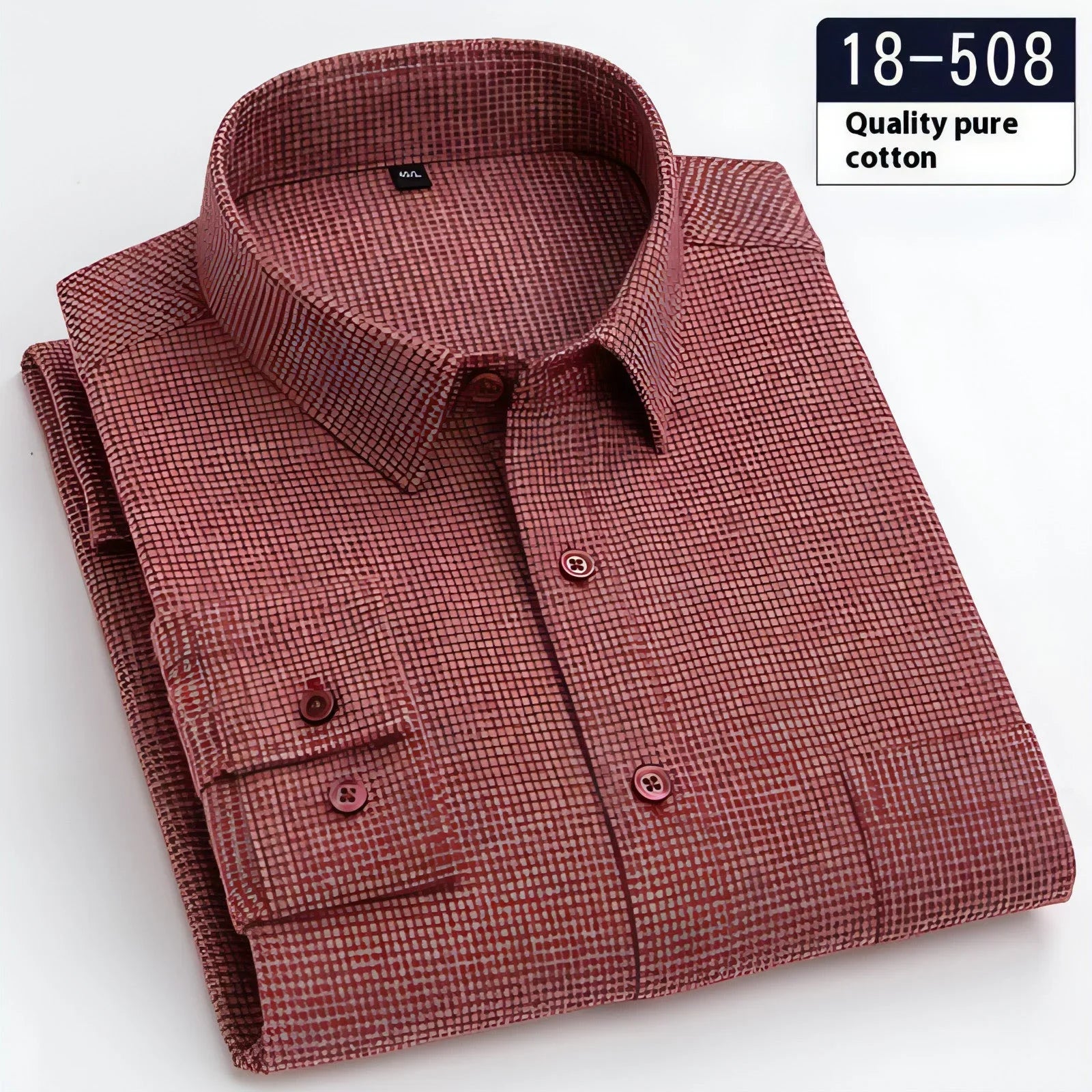 Men's Long Sleeve Solid Color Pocket Light Business DressShirt - Which Mark
