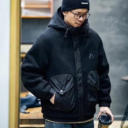 Lambswool Hooded Coat For Men Loose And Warm - Which Mark