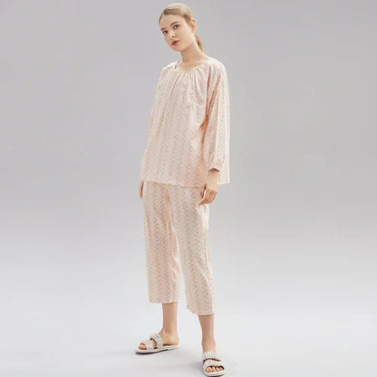 Women's Cotton Pajamas Spring Long-sleeved Homewear Thin New - Which Mark
