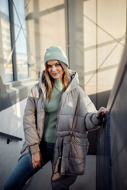 Women's cap with a turn-up, olive C74 - Which Mark