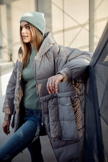 Women's cap with a turn-up, olive C74 - Which Mark