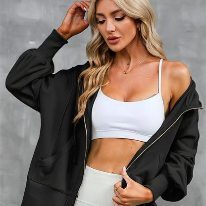 Solid Color Long Sleeve Sweater For Women (Zipper) - Which Mark