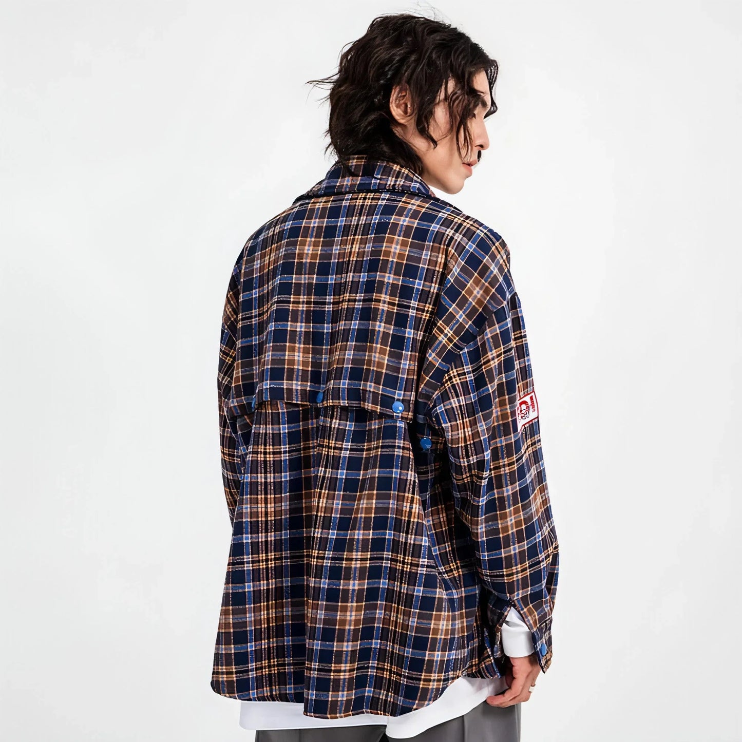 Fashion Brand Plaid Long Sleeve DressShirt Coat Jacket Men & Women - Which Mark