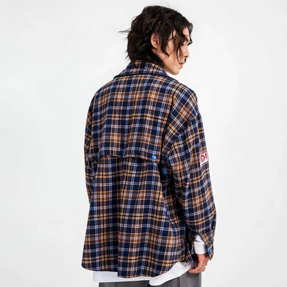 Fashion Brand Plaid Long Sleeve DressShirt Coat Jacket Men & Women - Which Mark