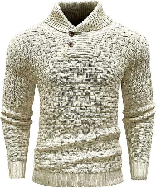 Chic Buttoned Slim Turtleneck Sweater for Men - Which Mark