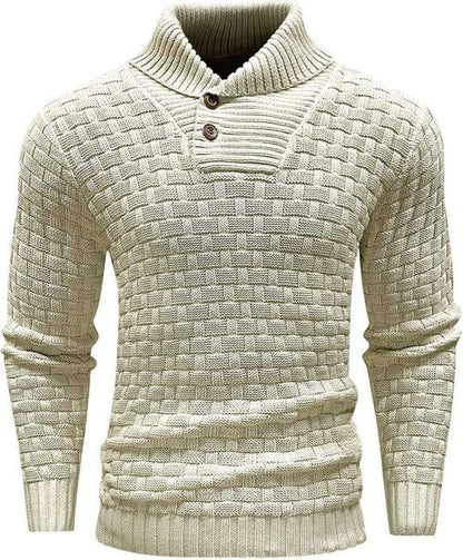 Chic Buttoned Slim Turtleneck Sweater for Men - Which Mark
