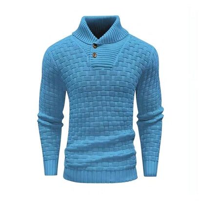 Chic Buttoned Slim Turtleneck Sweater for Men - Which Mark