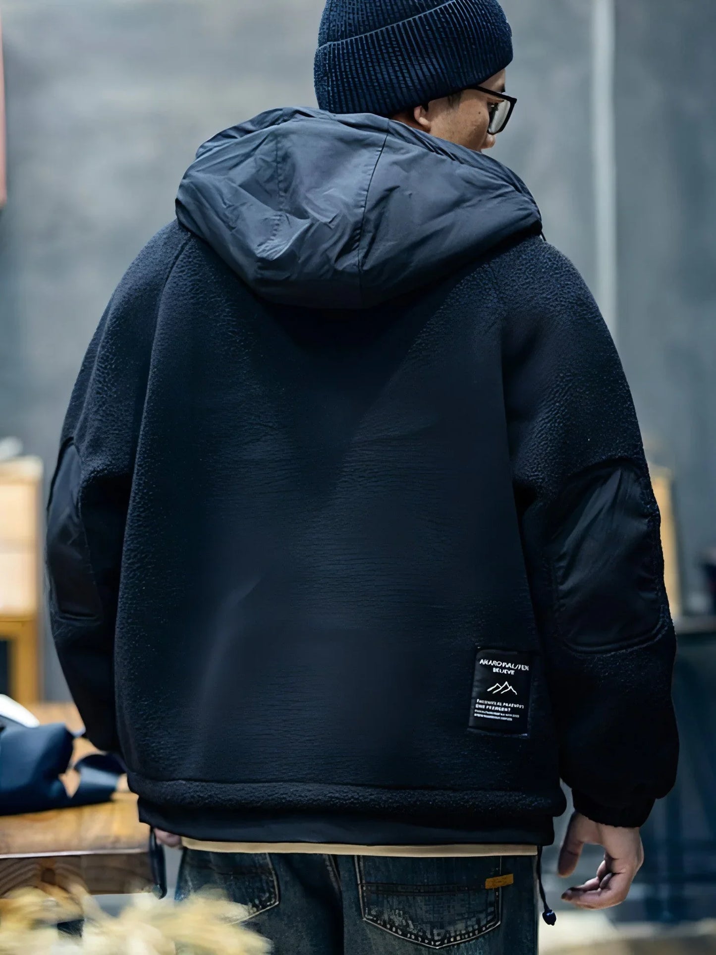 Lambswool Hooded Coat For Men Loose And Warm - Which Mark