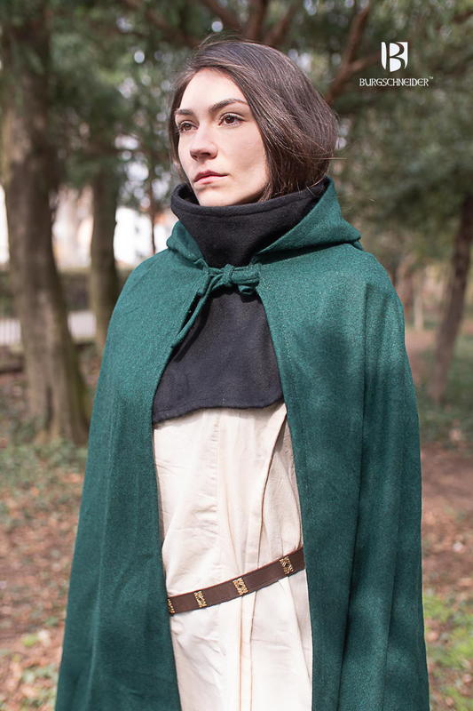 Wool Hooded Cloak Hibernus Green - Which Mark