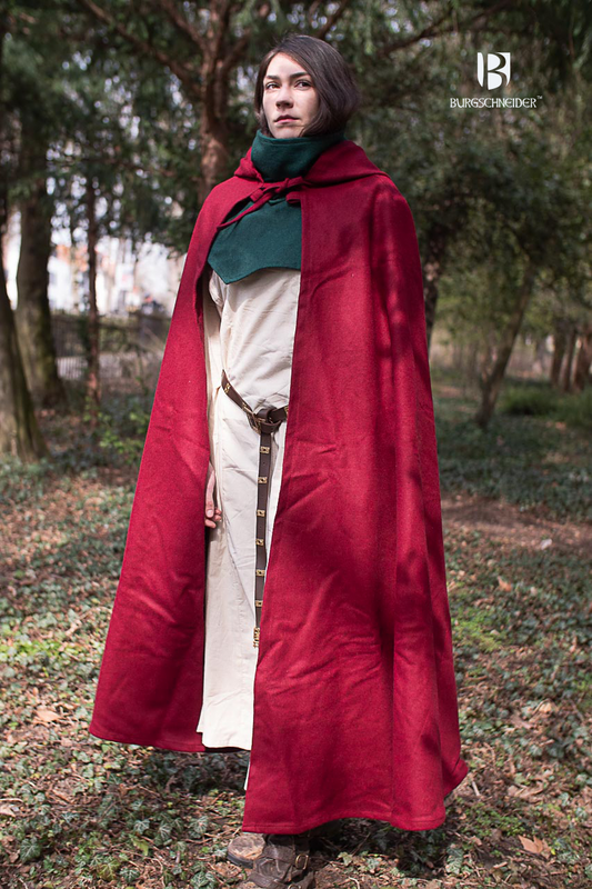 Wool Hooded Cloak Hibernus Red - Which Mark
