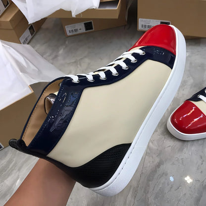 Men's High Top Casual Board Shoes Crocodile Pattern Sports Leather - Which Mark