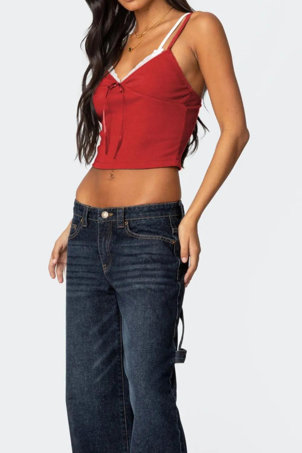 Lace Detail V-Neck Cami - Which Mark