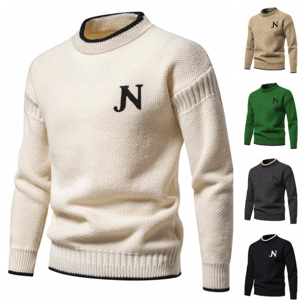 N - Profit - Trendy Leisure Warm Knitted Bottoming Youth Sweater Men - Which Mark