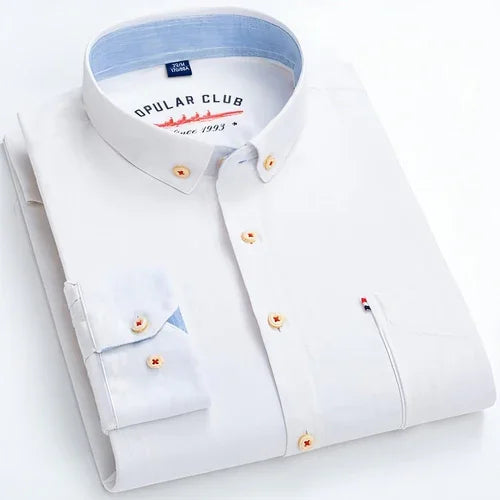 Long Sleeve Cotton Linen Slim Fit Fashion Casual Linen DressShirt Men - Which Mark