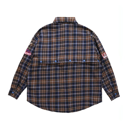 Fashion Brand Plaid Long Sleeve DressShirt Coat Jacket Men & Women - Which Mark