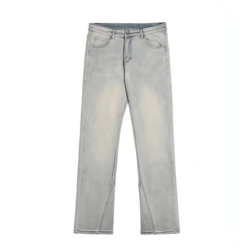 High Street Yellow Mud Washed And Distressed Men's Casual Pants - Which Mark