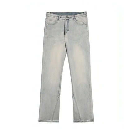 High Street Yellow Mud Washed And Distressed Men's Casual Pants - Which Mark
