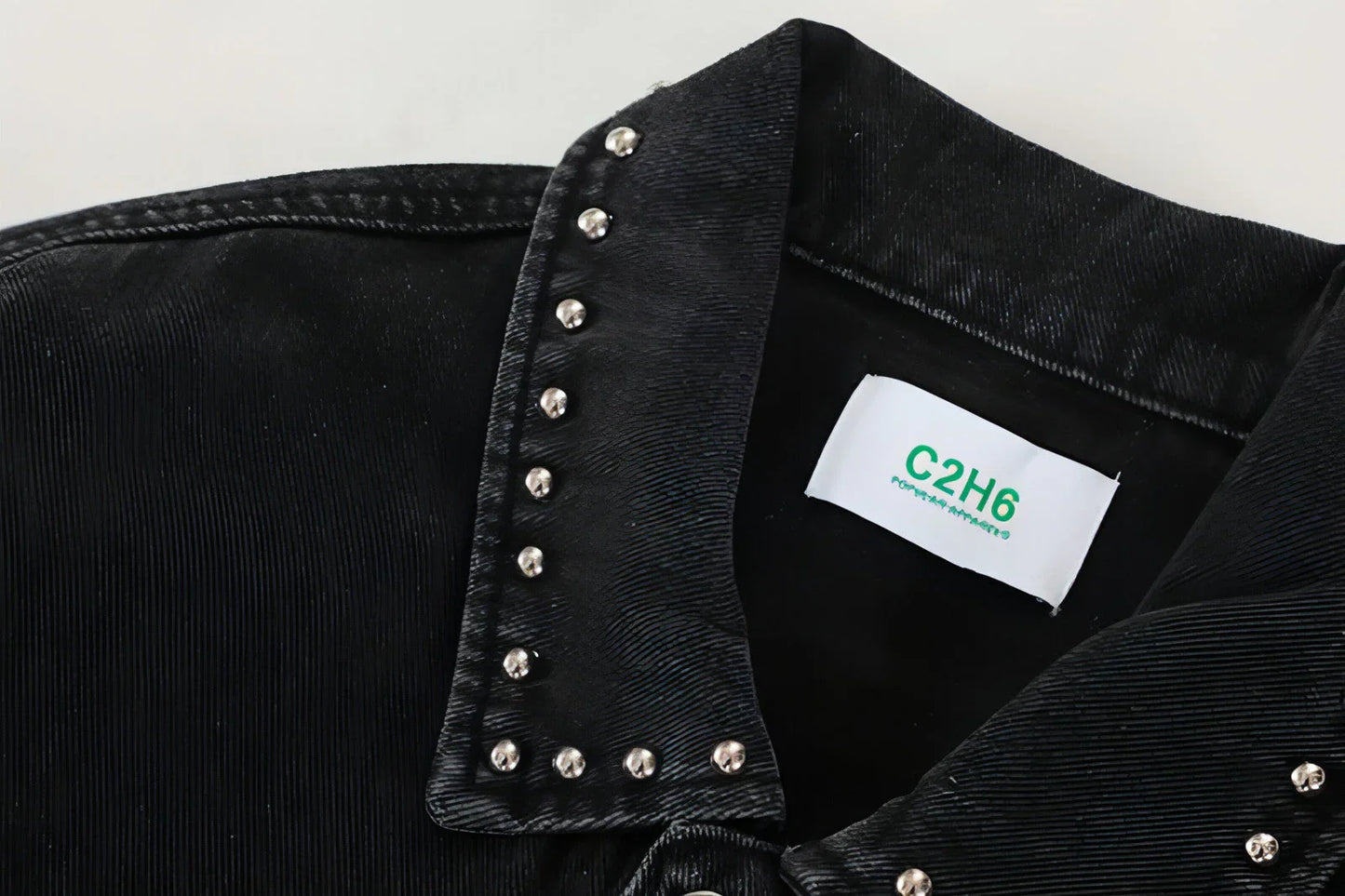 Heavy Beaded Black Denim Jacket For Men And Women - Which Mark