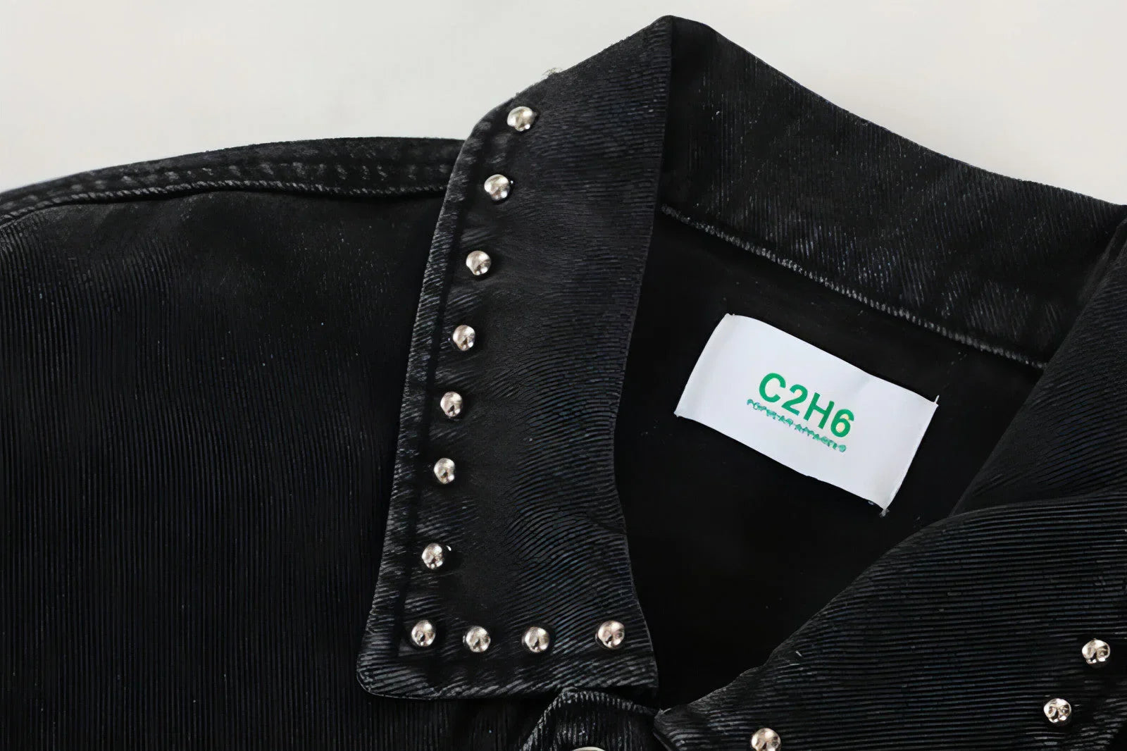 Heavy Beaded Black Denim Jacket For Men And Women - Which Mark