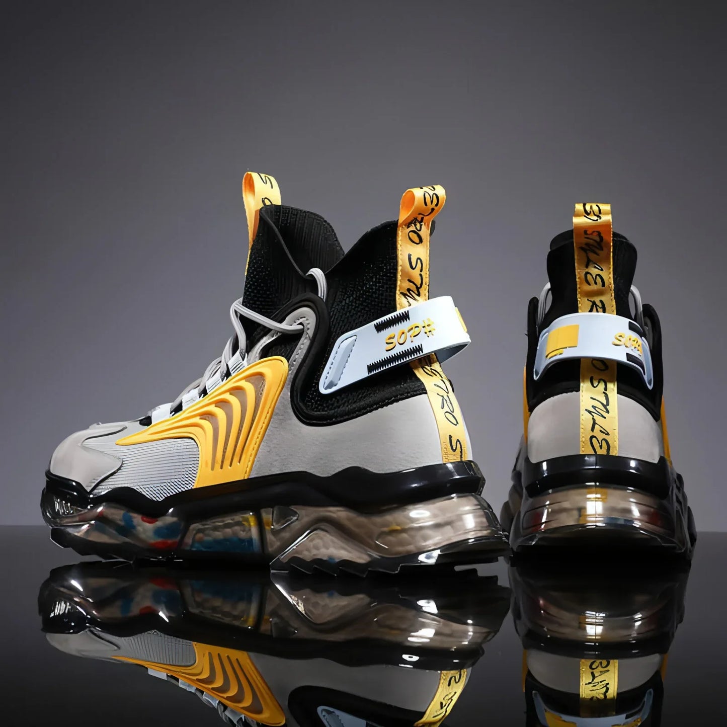 Men's Shoes High Top Shoes Thick Soled Breathable Basketball Shoes - Which Mark