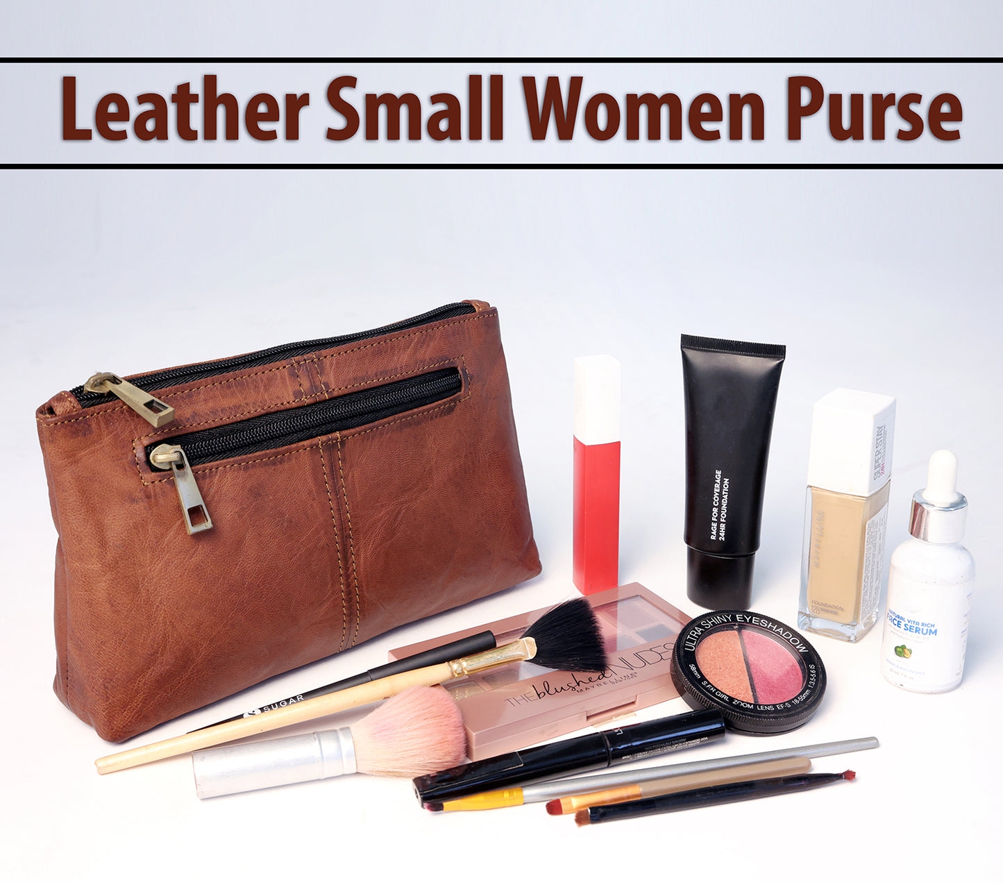Small Brown Leather Purse , Perfect Gifts for Women