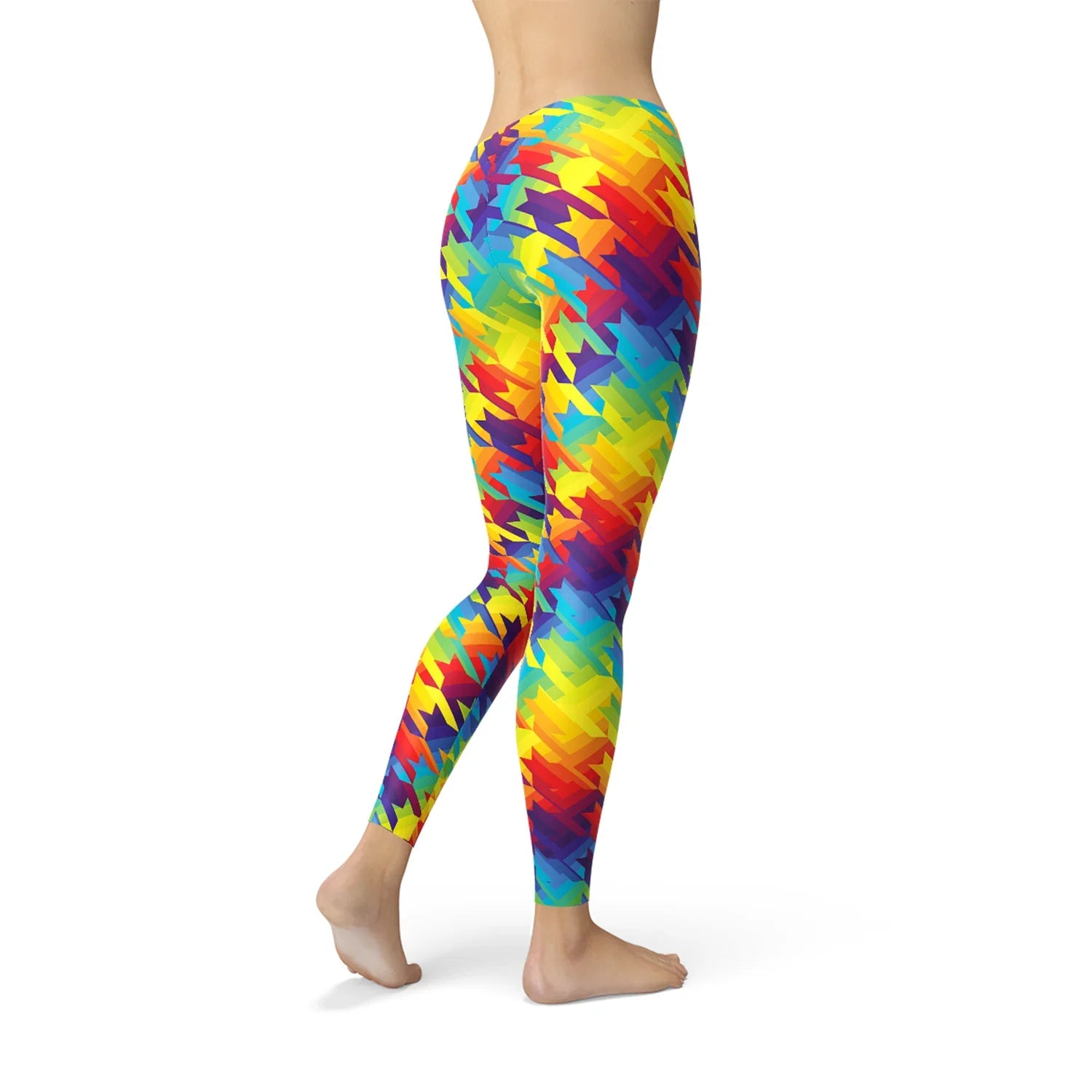 Womens Rainbow Houndstooth Leggings - Which Mark