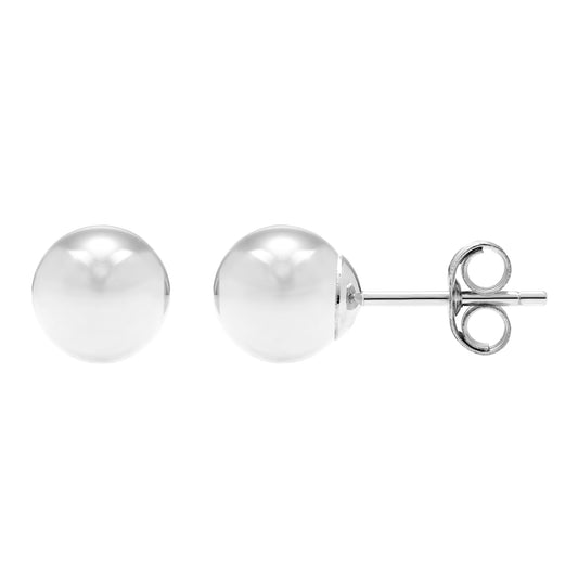 14k White Gold Hollow Ball Stud Earrings Sizes 3MM - 8MM - Which Mark