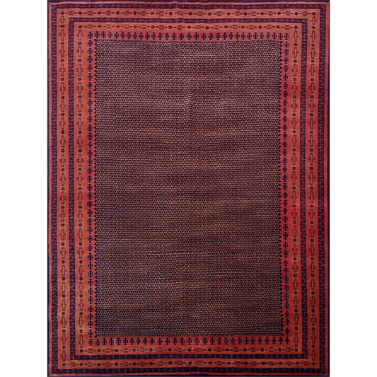 9×12 Feet Handmade Wool Carpet Black Kanta Hand Knotted - Which Mark