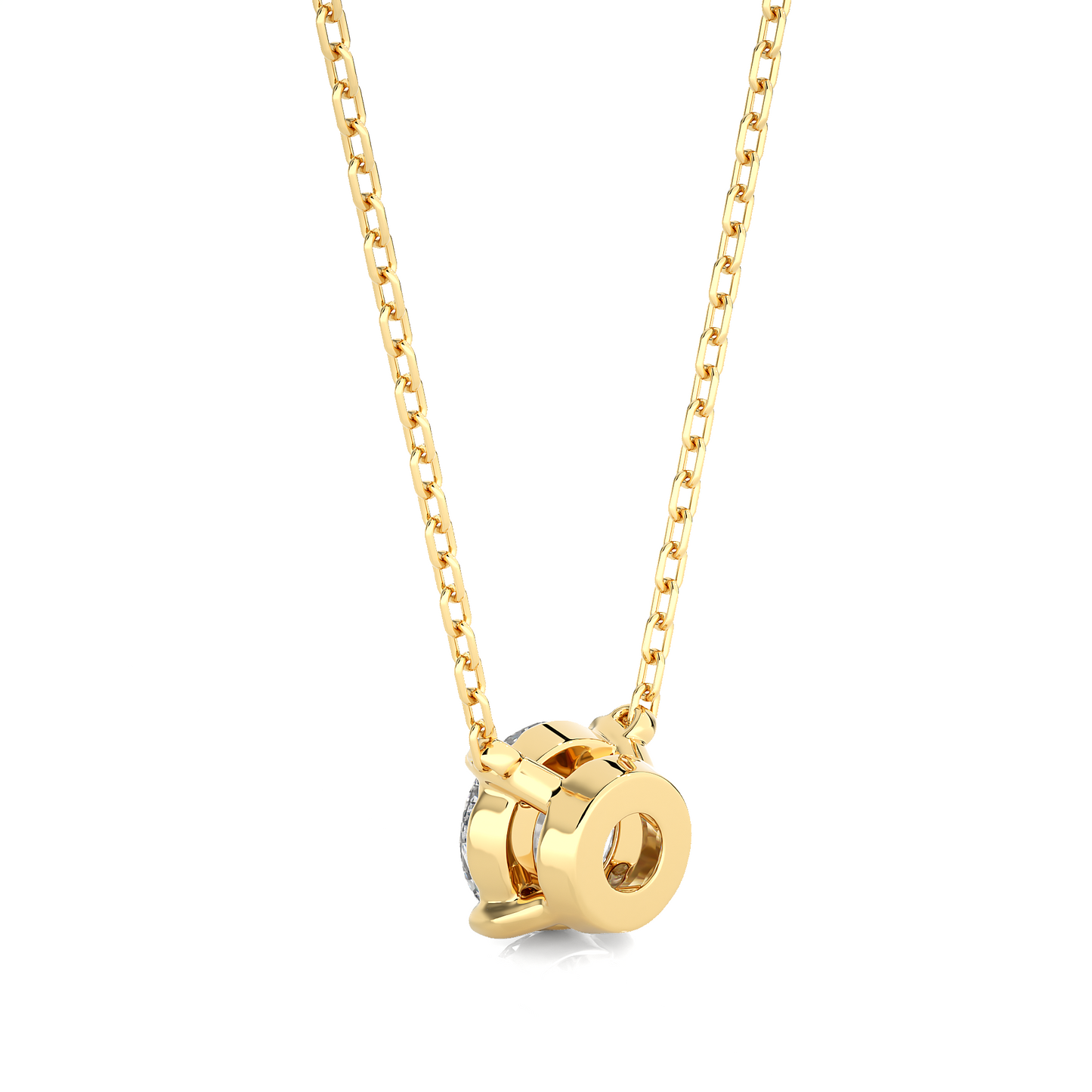 Yellow Gold Moissanite Round Shape Pendant – PT0045 - Which Mark