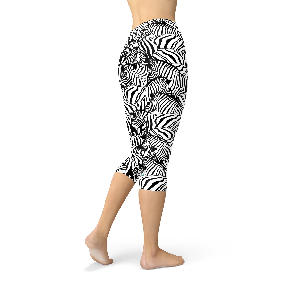 Womens Zebra Stripe Capri Leggings - Which Mark