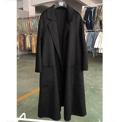 Women's Long Water Ripple Double-Sided Wool Coat – Elegant & Versatile - Which Mark