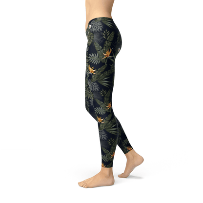Womens Bird of Paradise Black Leggings - Which Mark