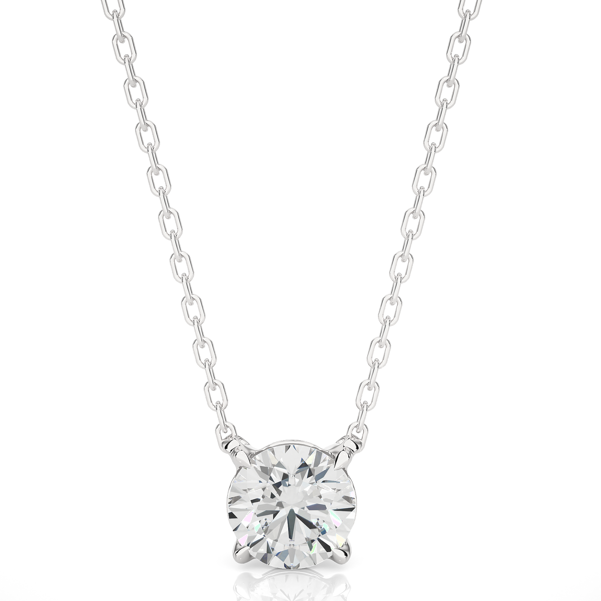 White Gold Moissanite Round Shape Pendant – PT0045 - Which Mark