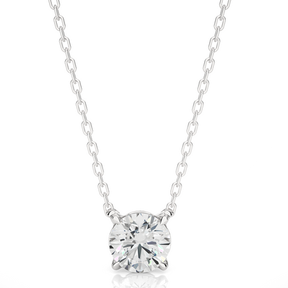 White Gold Moissanite Round Shape Pendant – PT0045 - Which Mark