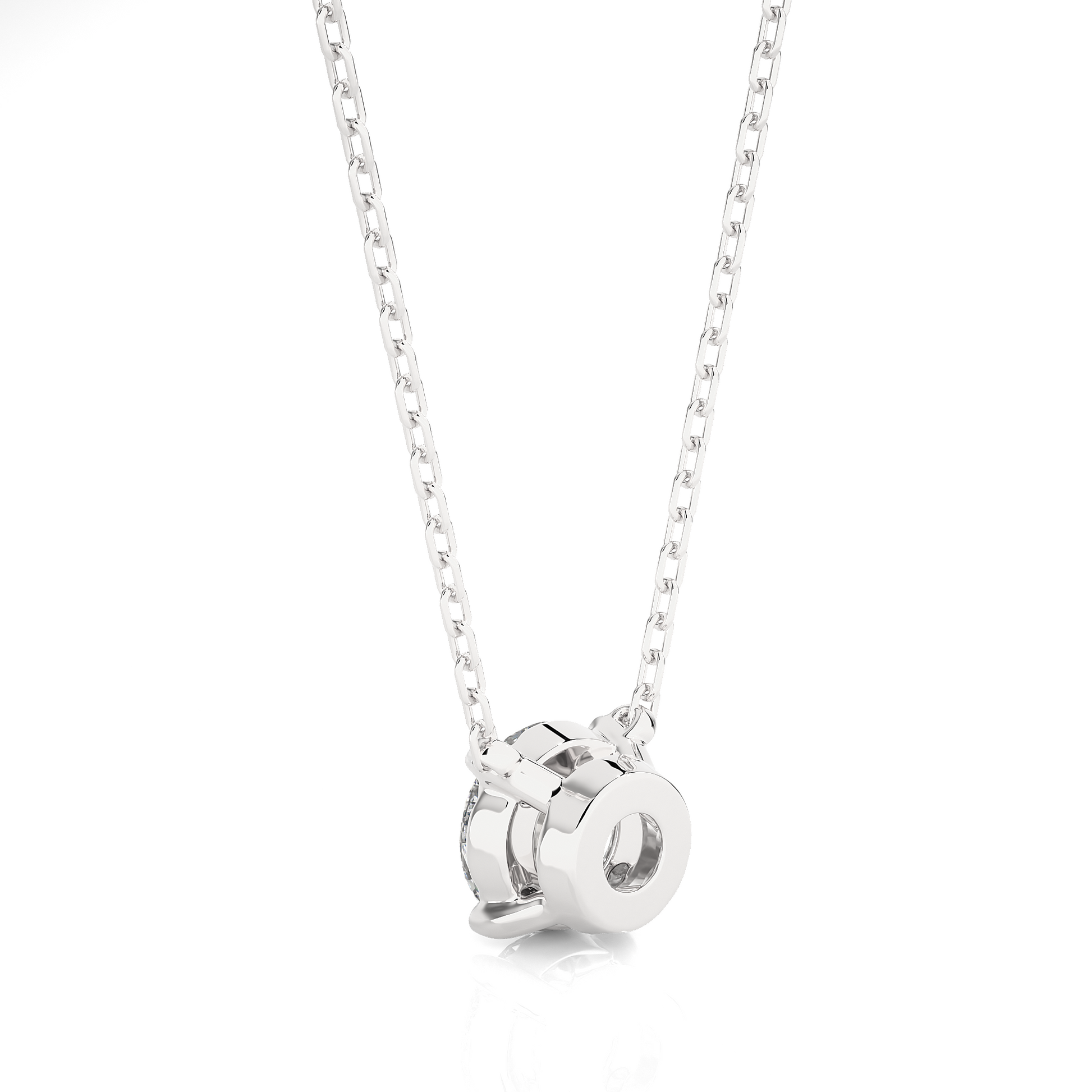 White Gold Moissanite Round Shape Pendant – PT0045 - Which Mark