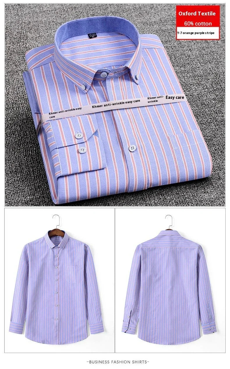 Men's Purified Cotton Long Sleeve DressShirt Anti-wrinkle Heartless - Which Mark