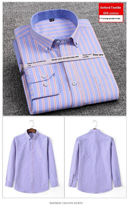 Men's Purified Cotton Long Sleeve DressShirt Anti-wrinkle Heartless - Which Mark