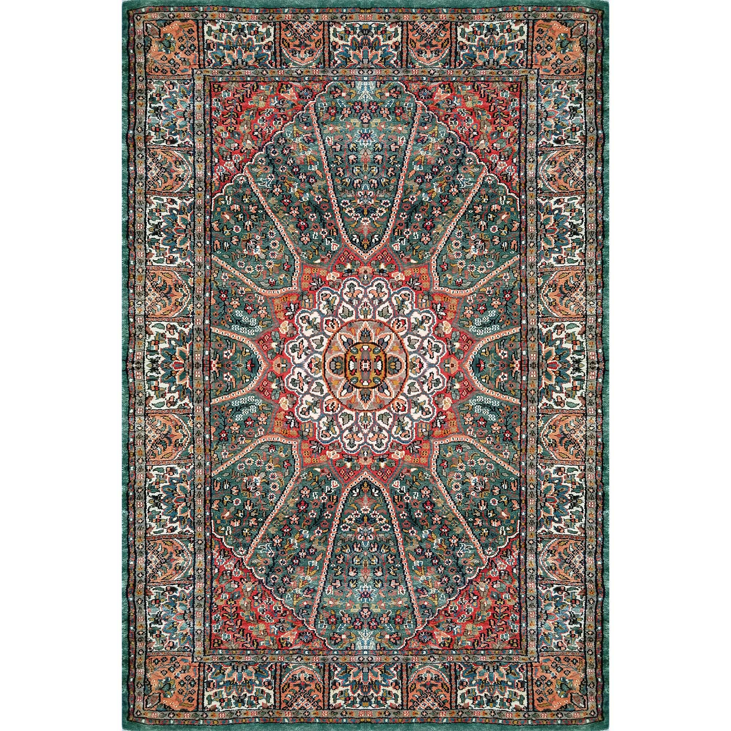 4×6 Feet Hand Knotted Blue Persian Silk Carpet - Which Mark