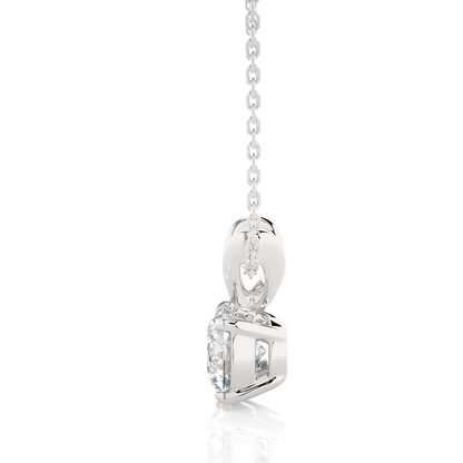 White Gold Moissanite Round Shape Pendant – OF0002 - Which Mark