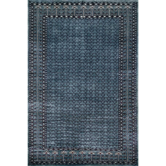 4×6 ft Hand Knotted Royal Grey Art Silk Carpet - Which Mark
