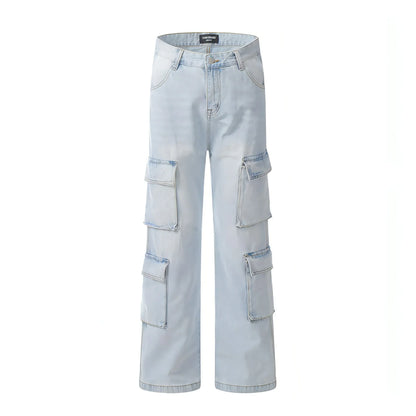 DenimDare™ Wash Light Color Cargo Jeans Men - Which Mark