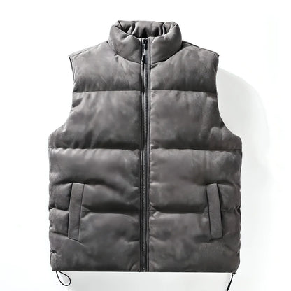 Simple Stand-up Collar Cotton-padded Clothes Vest For Men - Which Mark
