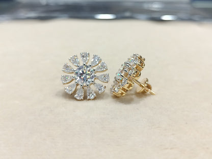 Moissanite Round & Pear Shape Earring – WE00105 - Which Mark