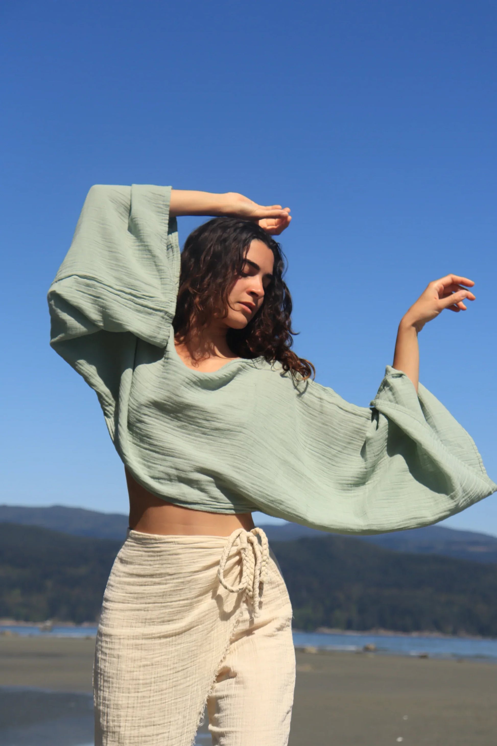 Organic Cotton Long Sleeve Crop Top - Which Mark