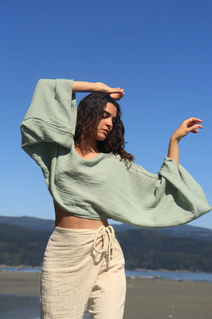 Organic Cotton Long Sleeve Crop Top - Which Mark