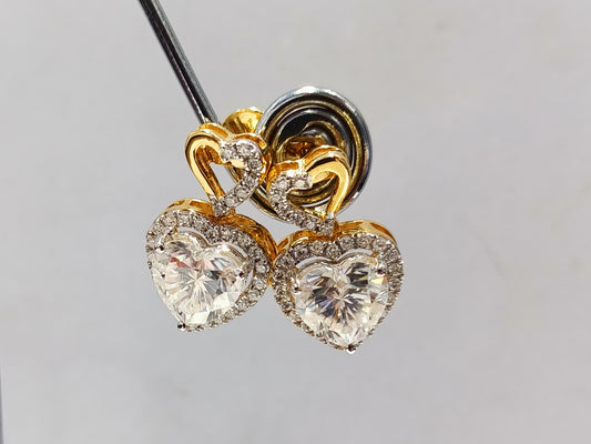 Moissanite Heart Shape Earring – WE00108 - Which Mark